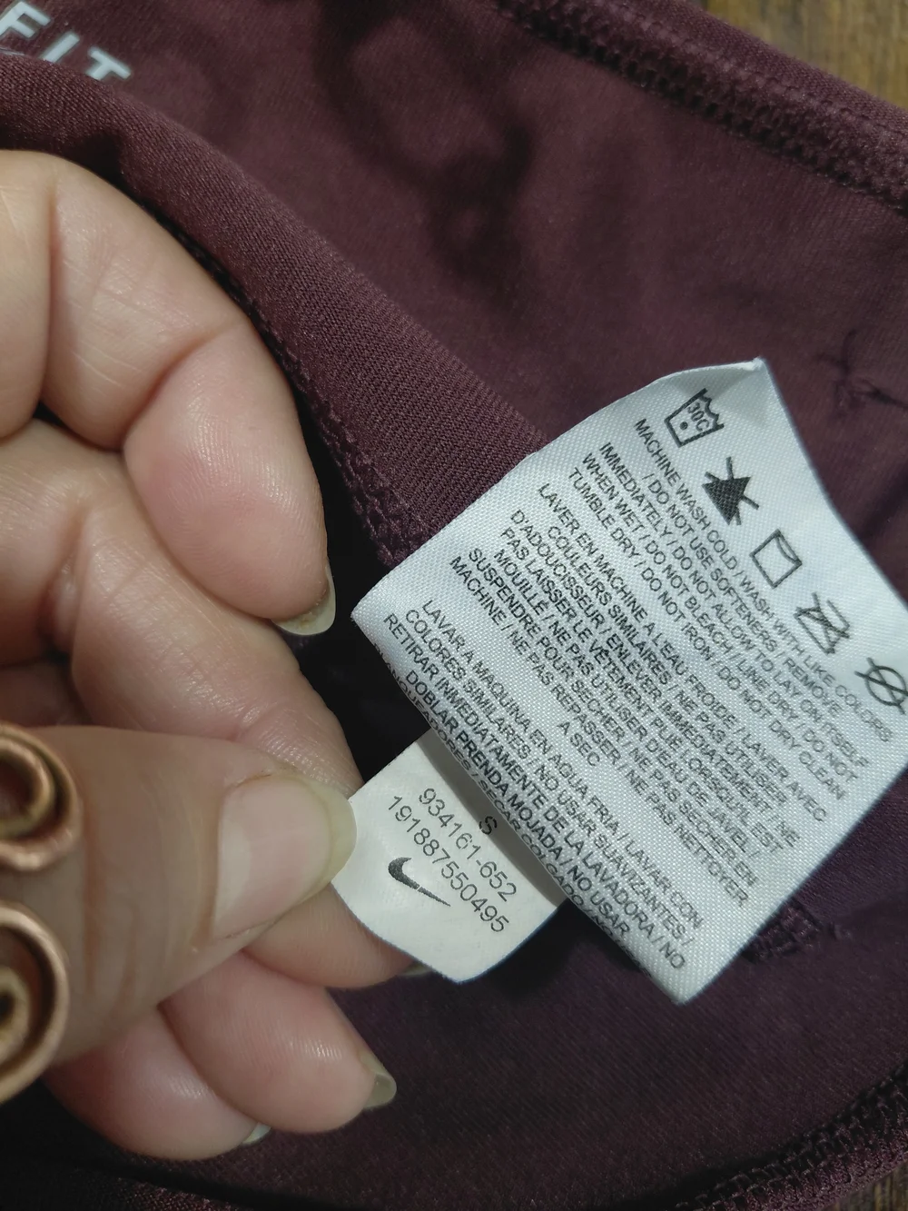 Nike Plum High-Rise Performance DRI-FIT Leggings with Script Logo